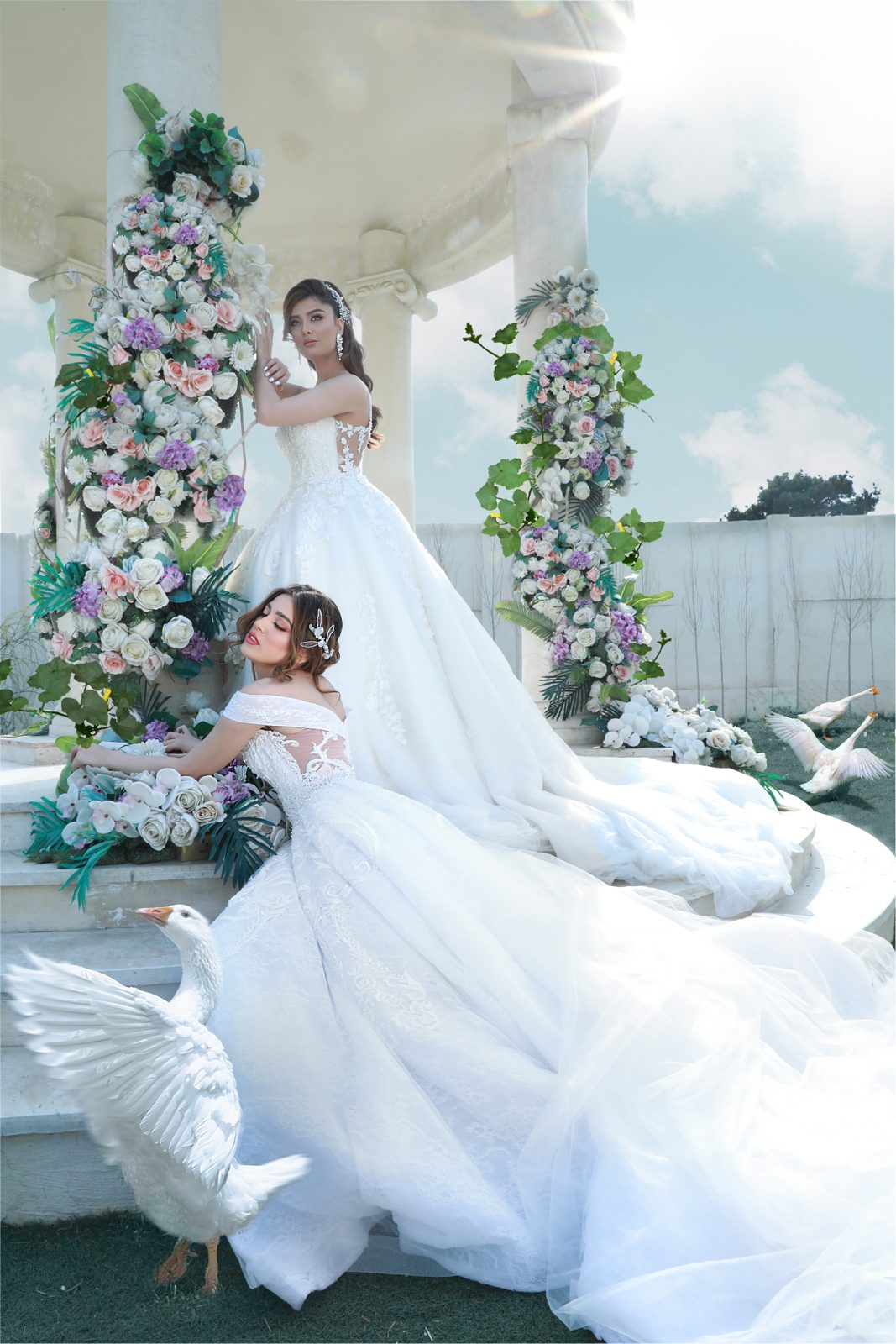 Romantic bridal look with a luminous skin finish